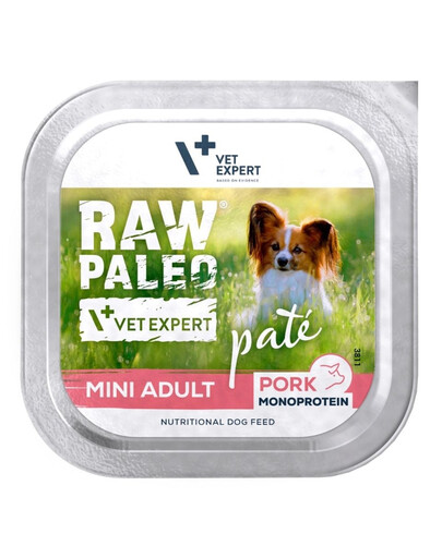 RAW PALEO Pâtée Pork Mini Adult pâtée au porc pour chiens adultes de petite taille 150 g