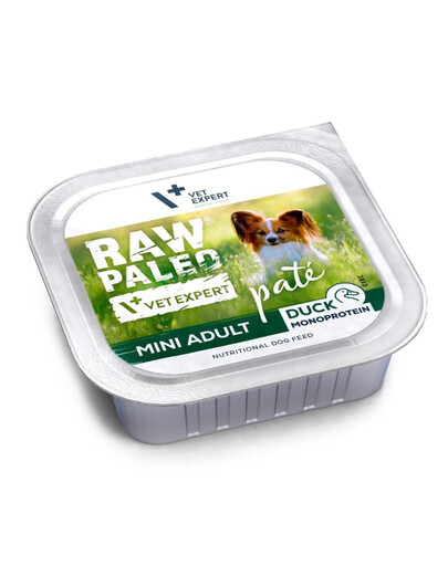 RAW PALEO Pâtée Duck Mini Adult pâtée au canard pour chiens adultes de petite taille 150 g