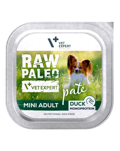 RAW PALEO Pâtée Duck Mini Adult pâtée au canard pour chiens adultes de petite taille 150 g