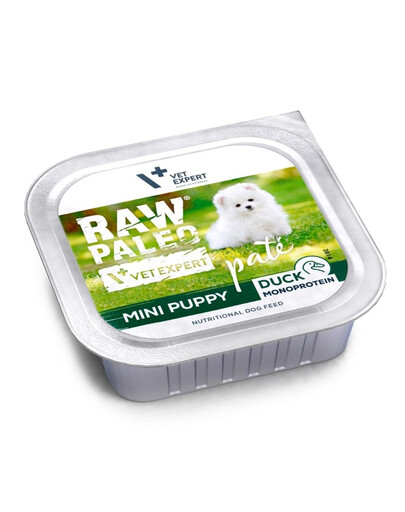 RAW PALEO Pâtée Duck Mini Puppy pâtée au canard pour chiots de petite taille 150 g