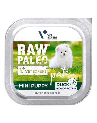 RAW PALEO Pâtée Duck Mini Puppy pâtée au canard pour chiots de petite taille 150 g
