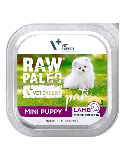 RAW PALEO Pâtée Lamb Mini Puppy pâtée à l’agneau pour chiots de petite taille 150 g