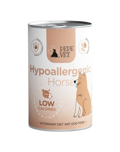 PAKA ZWIERZAKA PEPE Vet Hypoallergenic Horse pâtée pour chiens soutien en cas d’intolérances alimentaires 400 g