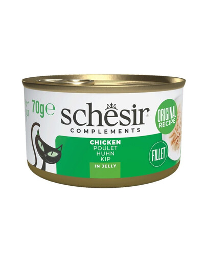 SCHESIR Complements Poulet en gelée  nourriture humide complémentaire pour chats 70 g