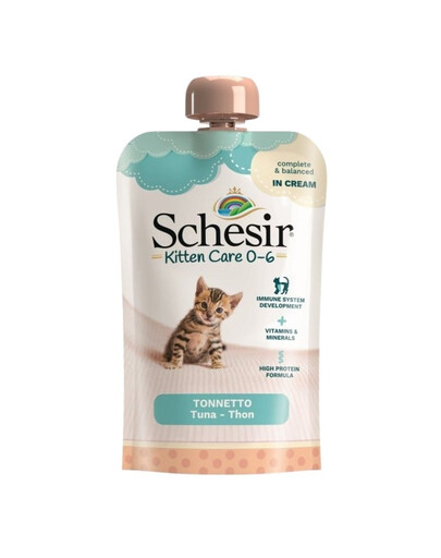SCHESIR Kitten Care, pâte au thon, nourriture humide pour chatons, 150 g