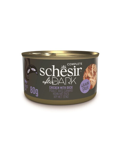 SCHESIR After Dark Poulet au bouillon de canard, nourriture humide pour chats, 80 g