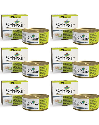 SCHESIR Poulet et pomme en gelée pour chats 6×150 g