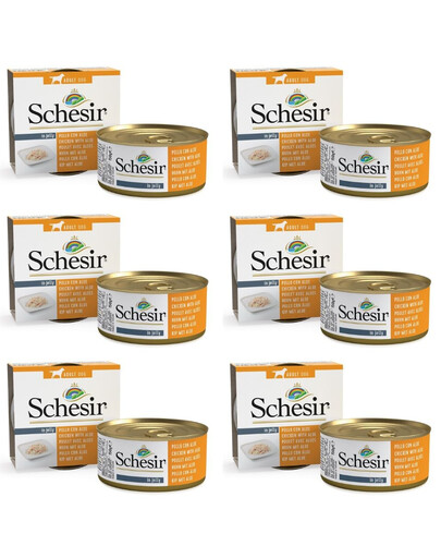 SCHESIR Filets de poulet à l’aloe vera en gelée pour chats 6×150 g
