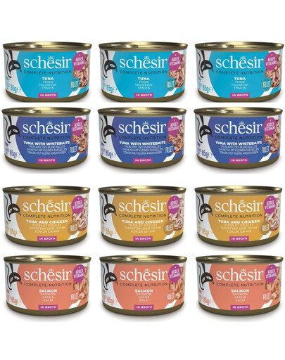 SCHESIR Assortiment de saveurs en bouillon, 12 x 85 g (4 saveurs)