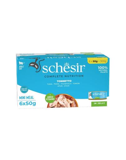 SCHESIR Thon en gelée nourriture humide pour chats 6x50g