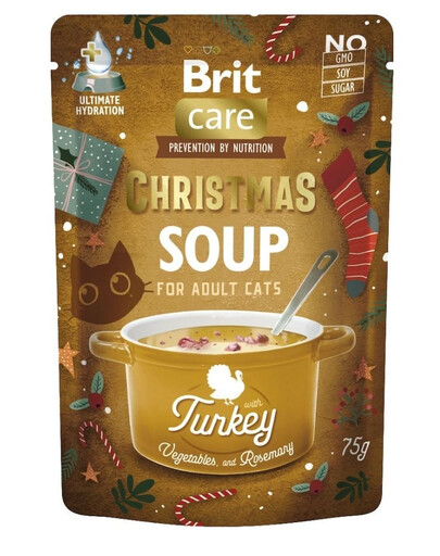 BRIT Care Cat Christmas Soup Turkey : soupe à la dinde et aux légumes pour chats, 6 x 75 g