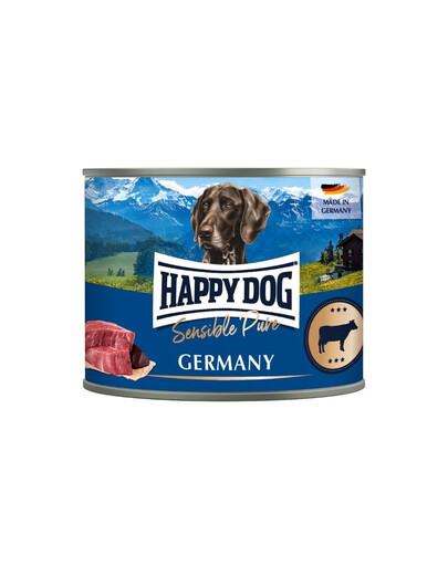 HAPPY DOG Sensible Pure Germany – Nourriture humide pour chiens au bœuf, 200 g