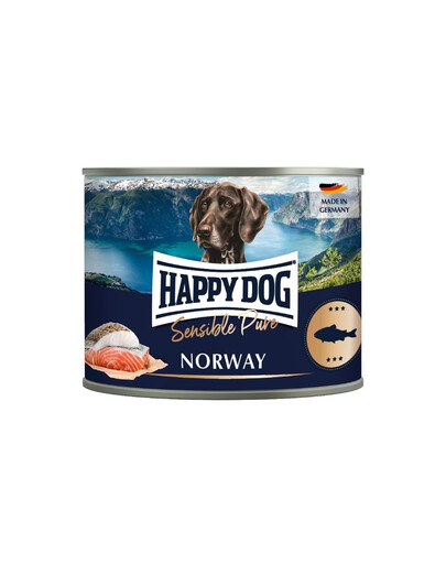 HAPPY DOG Sensible Norway Poisson – Croquettes humides pour chiens 200 g