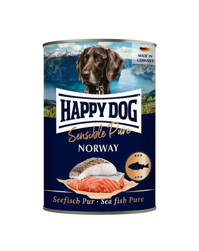 HAPPY DOG Sensible Norway Poisson – Croquettes humides pour chiens 400 g