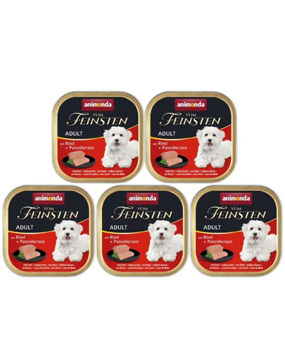 ANIMONDA Vom Feinsten Classic zestaw z wołowiną i sercami z indyka 5 x 150 g