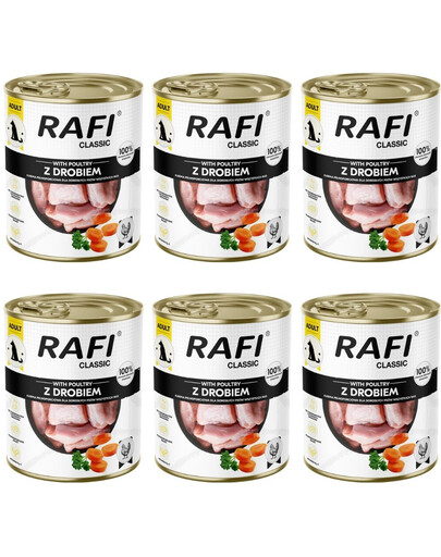 RAFI Classic à la volaille, nourriture humide pour chiens, 6 x 800 g