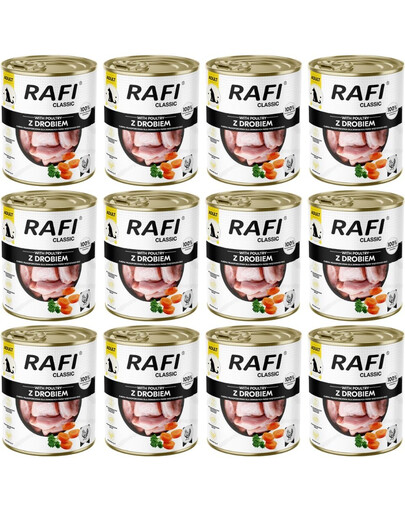 RAFI Classic à la volaille, nourriture humide pour chiens, 12 x 800 g