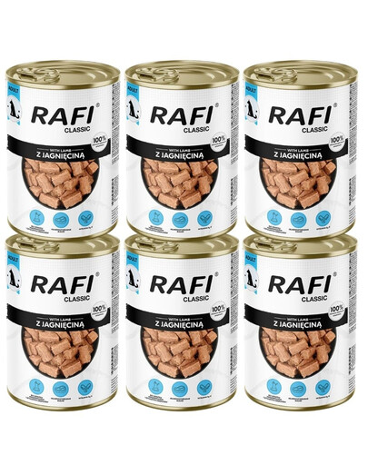 RAFI Classic Agneau en sauce – nourriture humide pour chiens de toutes races, 6 x 1240 g