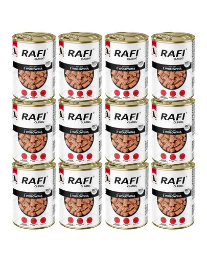 RAFI Classic Bœuf en sauce – nourriture humide pour chiens de toutes races, 12 x 1240 g