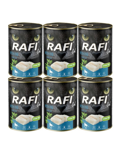 RAFI Cat Adult au cabillaud nourriture humide pour chats 6x400g