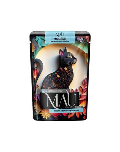 MAU Mus Thon et poulpe – nourriture humide pour chat, 85 g