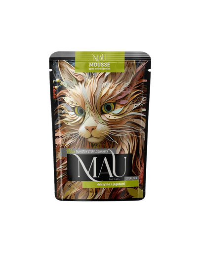 MAU Mus Gibier aux baies – nourriture humide pour chat stérilisé, 85 g