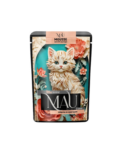 MAU Mus pour veau aux asperges, nourriture humide pour chatons, 85 g