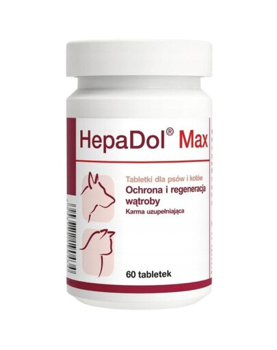 DOLFOS Hepadol Max 60 comprimés : complément alimentaire favorisant le bon fonctionnement du foie chez le chien et le chat
