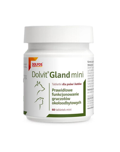 DOLFOS Dolvit Gland Mini 60 comprimés : complément alimentaire favorisant le bon fonctionnement des glandes anales chez les chiens et les chats