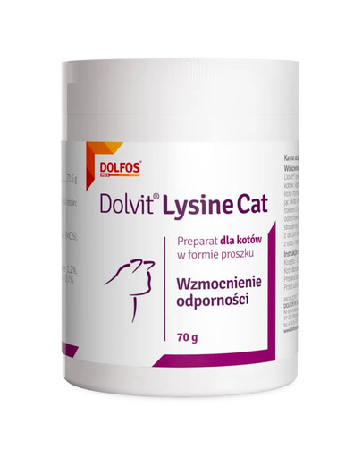 DOLFOS Dolvit Lysine Cat 70 g L-lysine pour renforcer l'immunité des chats