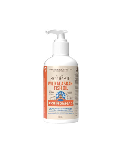SCHESIR Omega 3 Plus, huile de poisson pour chiens ou chats, 250 ml