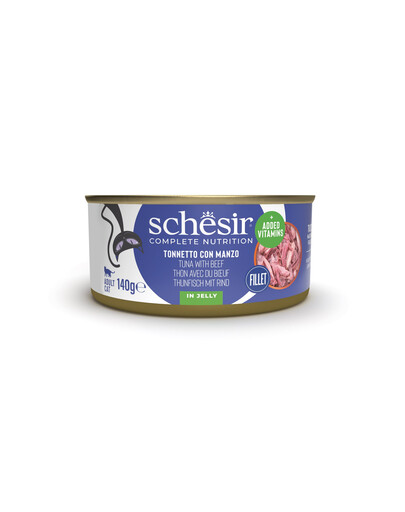 SCHESIR Croquettes pour chats au thon et au bœuf 140 g