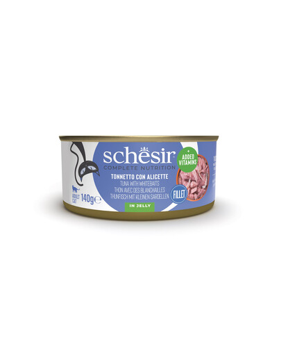 SCHESIR Aliment complémentaire pour chats à base de thon et de petits poissons de mer 140 g