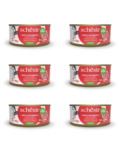 SCHESIR Croquettes pour chats au thon et aux crevettes 6x140 g