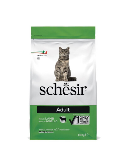 SCHESIR Original Adult Agneau - Croquettes pour chat adulte, 1,5 kg