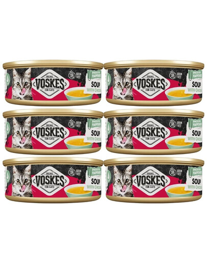 VOSKES Soup with Chicken : soupe au poulet pour chats, 6 x 50 g