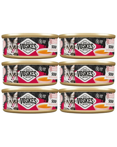 VOSKES Soup with Salmon : soupe au saumon pour chats, 6 x 50 g