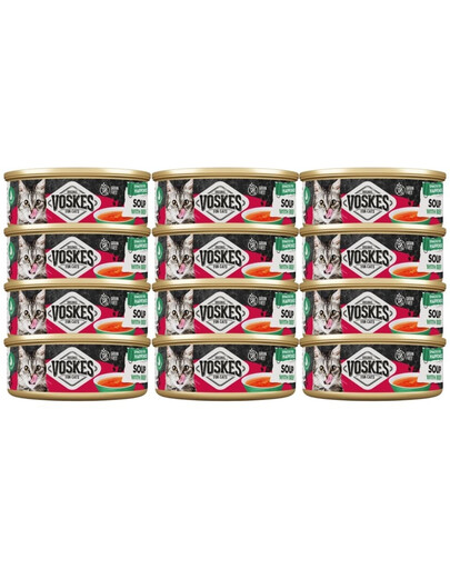 VOSKES Soup with Beef : soupe au bœuf pour chats, 12 x 50 g