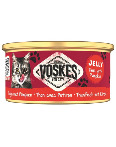 VOSKES Jelly Tuna with Quinoa thon et quinoa en gelée, nourriture complémentaire pour chat 85 g