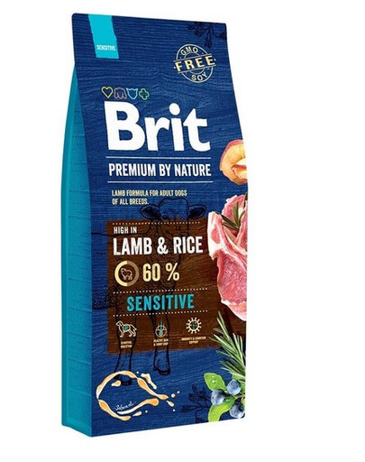 BRIT Premium By Nature Sensitive Lamb - agneau & riz pour chiens ayant un tube digestif sensible - 15 kg