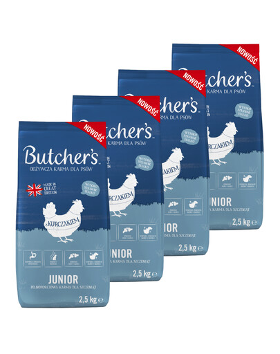 BUTCHER'S Original Junior, croquettes pour chiots, poulet 4 x 2,5kg