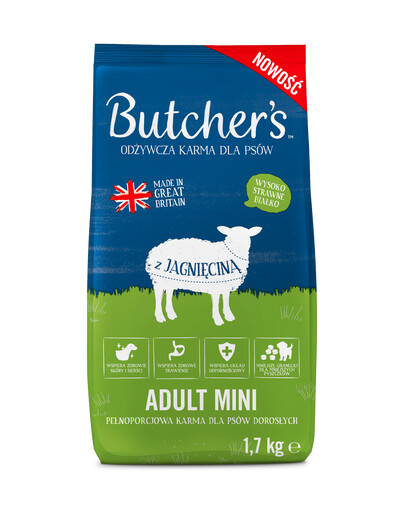 BUTCHER'S Original petites races croquettes pour chien agneau 1,7 kg