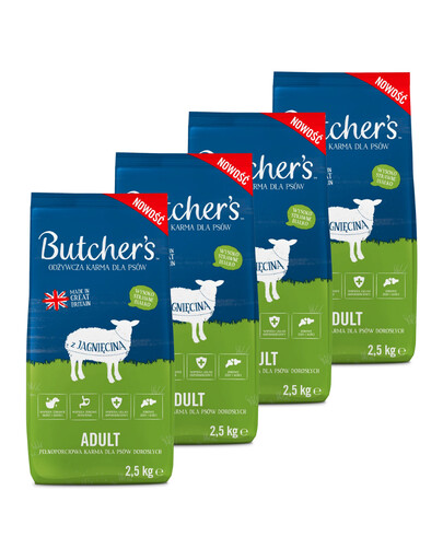 BUTCHER'S Original croquettes pour chien agneau 4 × 2,5 kg