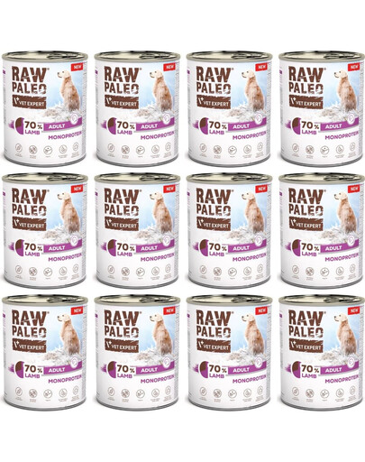 RAW PALEO Monoprotein Lamb Adult 800g jagnięcina, mokra karma dla psów