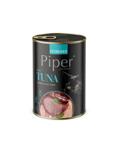 PIPER Animals Sterilised Tuna au thon, nourriture humide pour chats stérilisés, 12 x 400 g