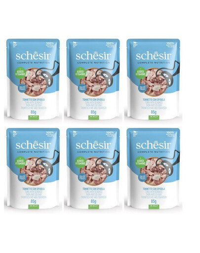 SCHESIR Thon et sébaste en gelée pour chats, 6 x 85 g
