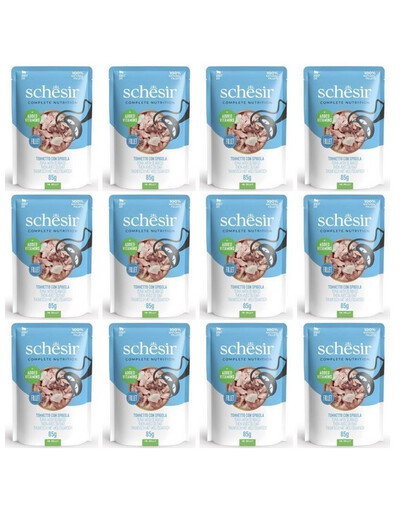 SCHESIR SCHESIR Jelly Adult Tuna&Sea Bass thon avec bar en gelée 12 x 85 g
