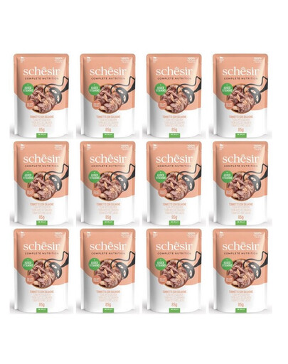 SCHESIR Thon et saumon en gelée pour chats 12×85 g