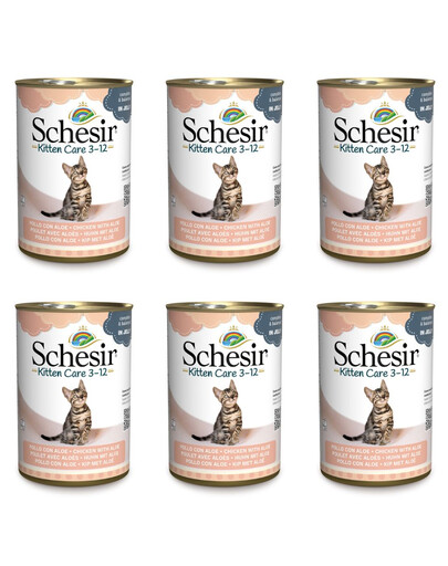 SCHESIR Filets de poulet à l'aloe vera pour chatons 6x140g