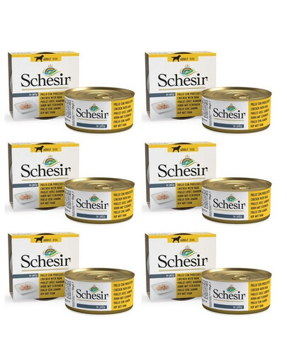 SCHESIR Poulet et jambon en gelée 6×150 g